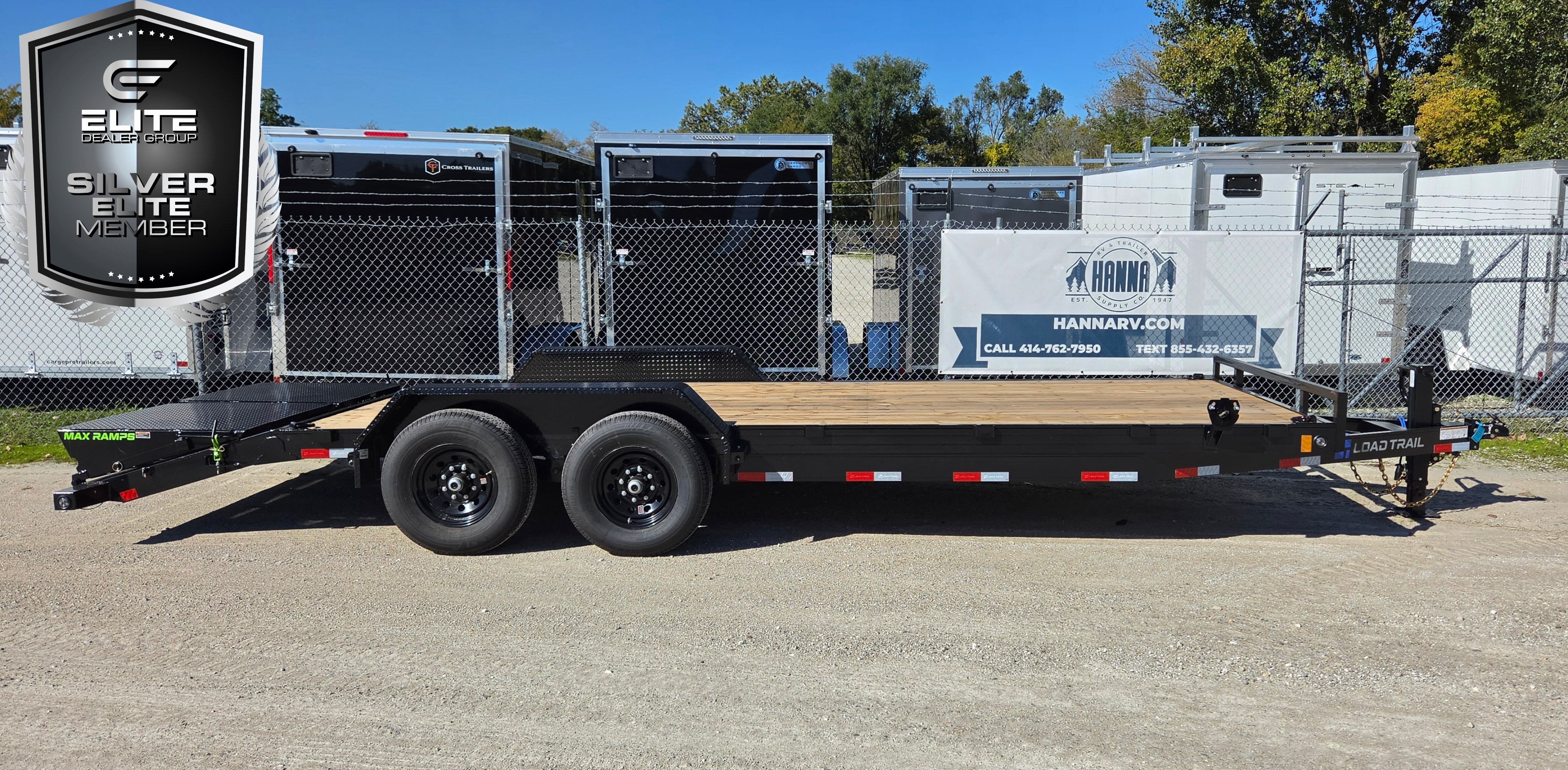Load Trail 83 X 22 Tandem Axle 14,000 Lb Steel Car Hauler / Equipment Trailer with MAX Ramps
